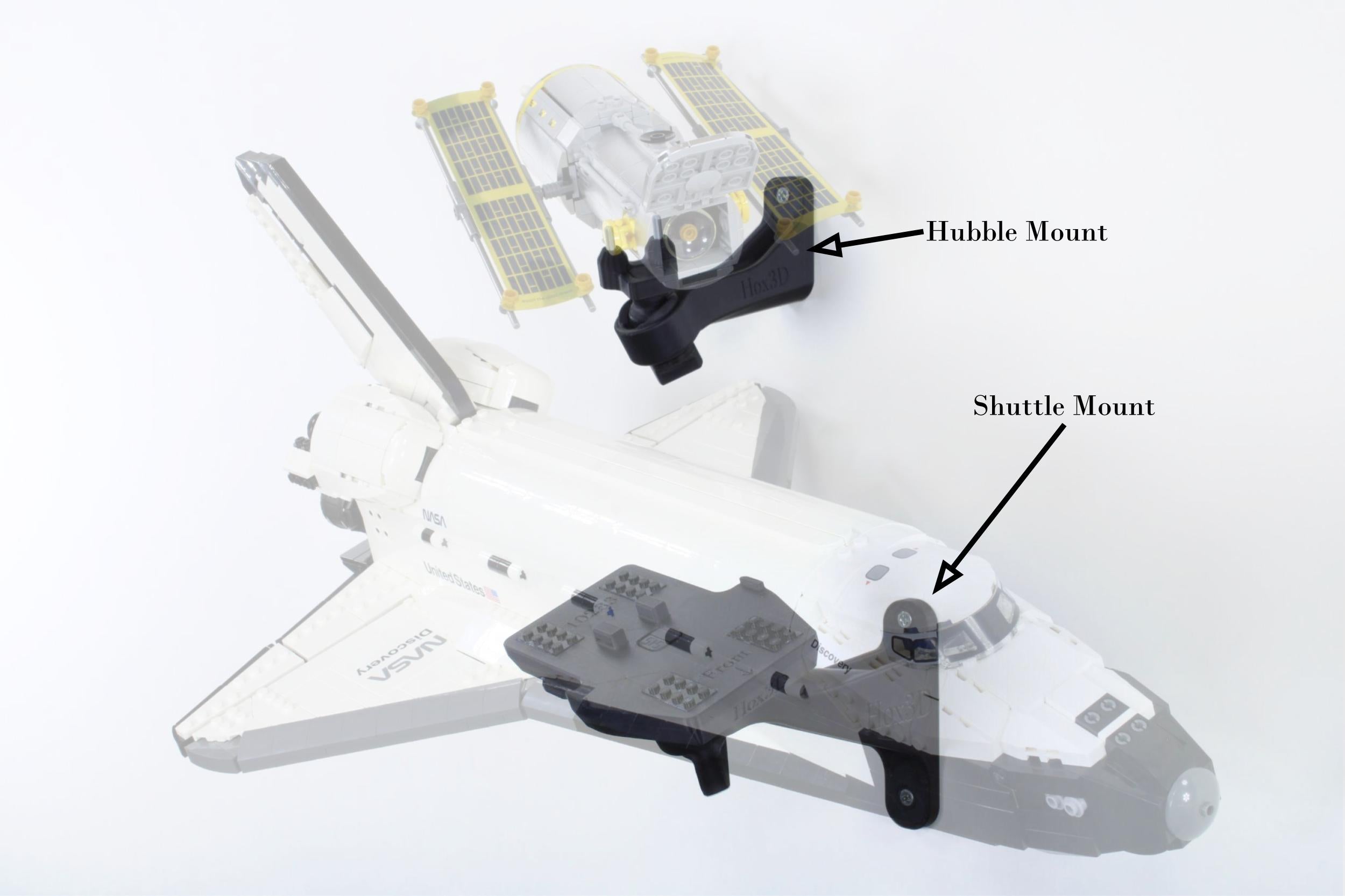 Adjustable Wall Mount for LEGO® Icons 10283 NASA Space Shuttle